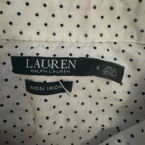 Lauren Ralph Lauren white non-iron Shirt with Black Dots
